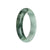 Genuine Grade A White and Green with Green Patterns Jadeite Bangle - 62mm Half Moon