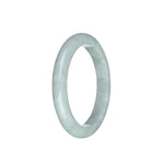 Genuine Grade A Faint Lavender Burmese Jade Bangle Bracelet - 57mm Semi Round