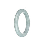 Genuine Grade A Faint Lavender Burmese Jade Bangle Bracelet - 57mm Semi Round