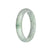 Genuine Type A Light Green and Light Grey with Green Patterns and Grey Spots Jadeite Jade Bangle - 63mm Half Moon