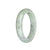 Certified Natural Light Green and Light Grey with Grey Patterns Traditional Jade Bangle Bracelet - 63mm Half Moon