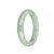 Certified Grade A Light Green and Light Grey with Grey Spots Jade Bangle Bracelet - 63mm Half Moon
