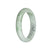 Genuine Grade A Light Grey and Green with Grey Spots Jadeite Jade Bracelet - 63mm Half Moon