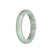 Certified Grade A Light Grey and Light Green with Grey Patterns Burmese Jade Bangle - 63mm Half Moon