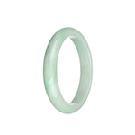 Certified Type A Pale Green with Apple Green patterns and Green Dots Jade Bracelet - 59mm Semi Round