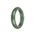 Real Natural Green Traditional Jade Bangle - 59mm Half Moon