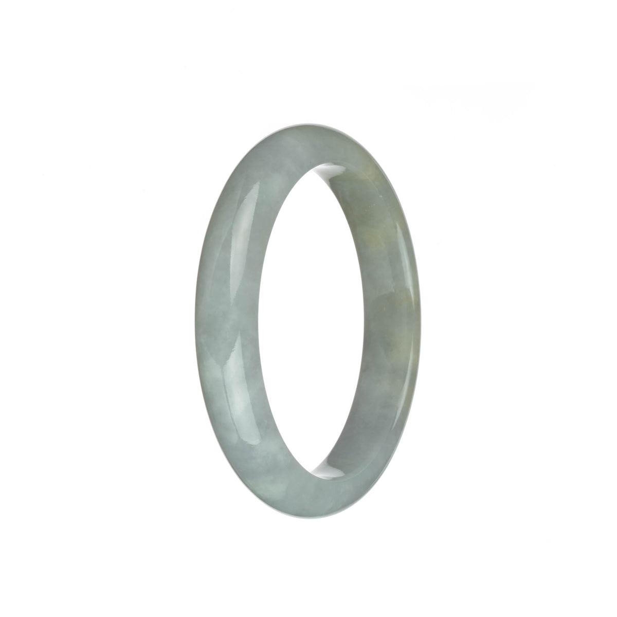 Genuine Type A Faint Lavender Traditional Jade Bangle Bracelet - 58mm Semi Round