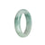 Genuine Grade A Green and White Jade Bangle Bracelet - 57mm Half Moon