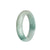 Genuine Grade A Green and White Jade Bangle Bracelet - 57mm Half Moon