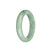 Genuine Untreated Light Green Traditional Jade Bangle - 59mm Half Moon