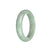 Genuine Untreated Light Green Traditional Jade Bangle - 58mm Half Moon