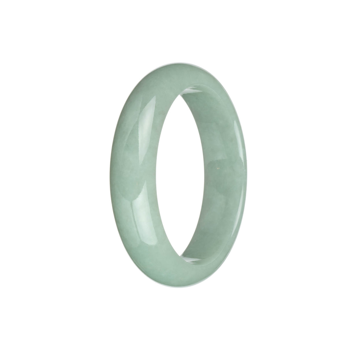 Genuine Untreated Pale Green Burma Jade Bracelet - 58mm Half Moon