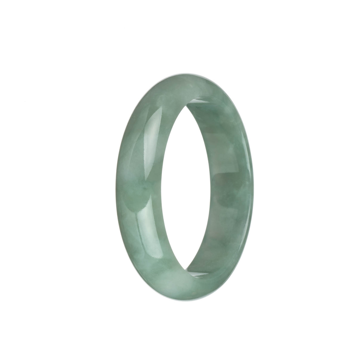 Genuine Grade A Green Jadeite Jade Bracelet - 58mm Half Moon