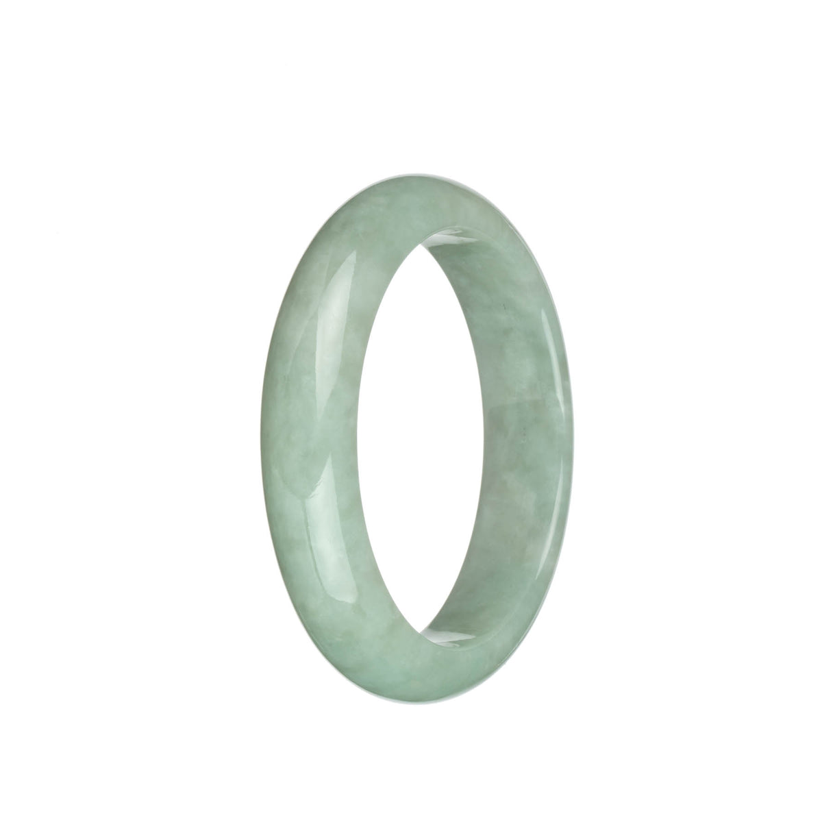 Genuine Grade A Pale Green Burma Jade Bracelet - 58mm Half Moon