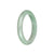 Real Type A Light Green with White Traditional Jade Bangle Bracelet - 57mm Semi Round