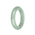 Authentic Type A Light Green Burmese Jade Bracelet - 58mm Half Moon