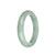 Genuine Grade A Light Green Jadeite Bangle Bracelet - 61mm Half Moon