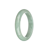 Genuine Grade A Light Green Jadeite Bangle Bracelet - 61mm Half Moon