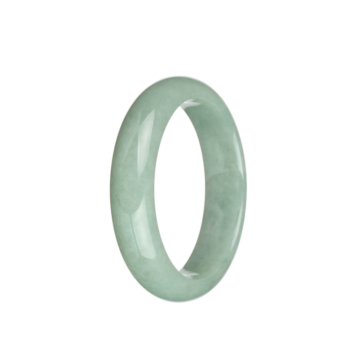 Genuine Untreated Light Green Burmese Jade Bracelet - 57mm Half Moon