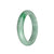 Genuine Grade A Light Green with Emerald Green Jade Bangle - 59mm Half Moon