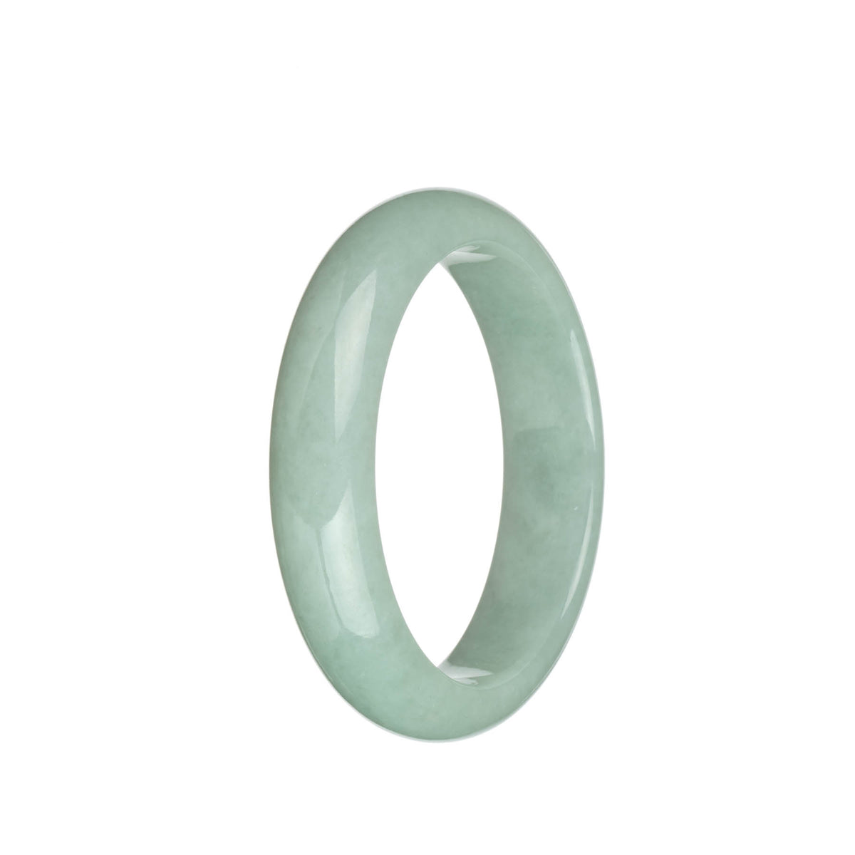 Genuine Grade A Light Green Burma Jade Bracelet - 58mm Half Moon