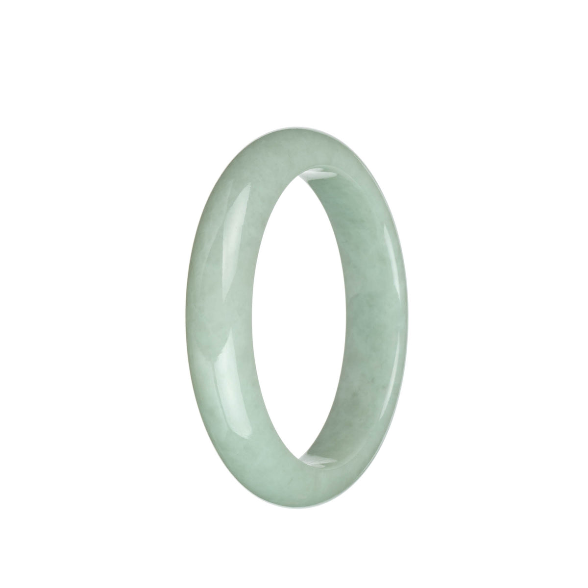 Real Grade A Light Green Jadeite Jade Bracelet - 58mm Half Moon