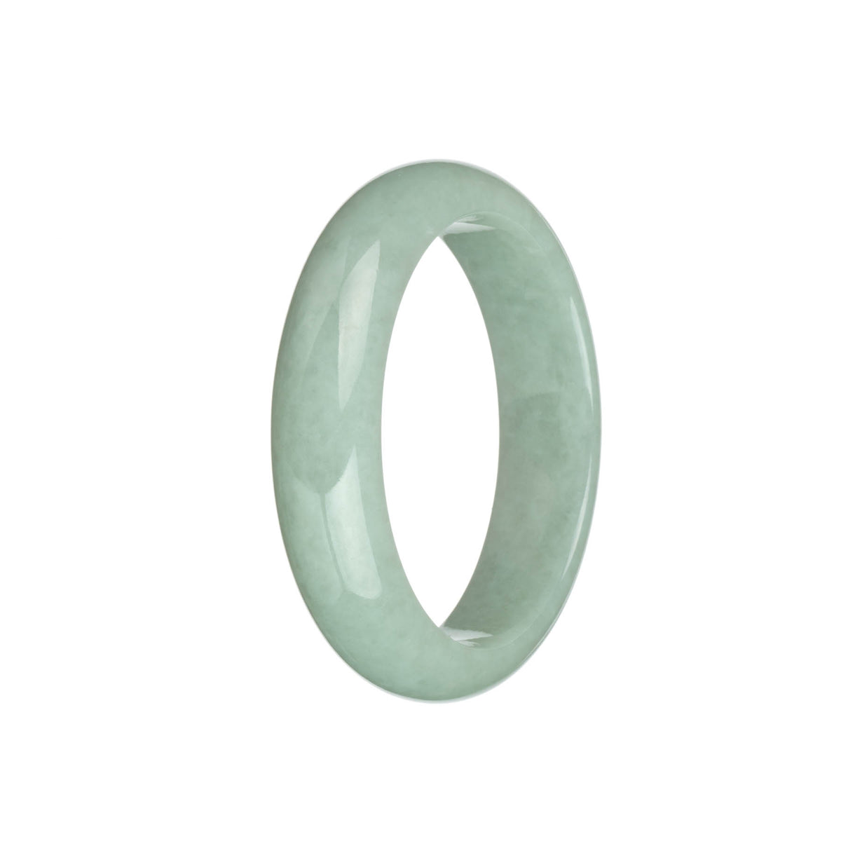 Authentic Grade A Light Green Burma Jade Bracelet - 58mm Half Moon