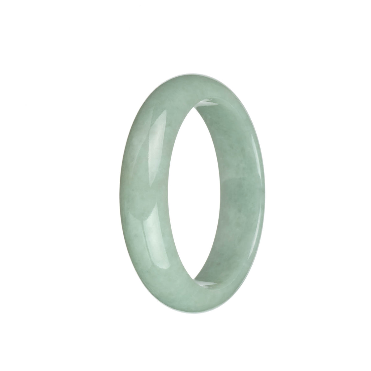 Authentic Grade A Light Green Burma Jade Bracelet - 58mm Half Moon