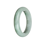 Real Grade A Green and White with Emerald Green Patterns Jadeite Jade Bangle - 63mm Half Moon