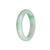 Real Grade A White with Emerald Green Jadeite Jade Bangle Bracelet - 58mm Half Moon