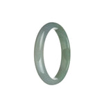 Certified Type A Green with Pale Green Burmese Jade Bangle - 57mm Half Moon