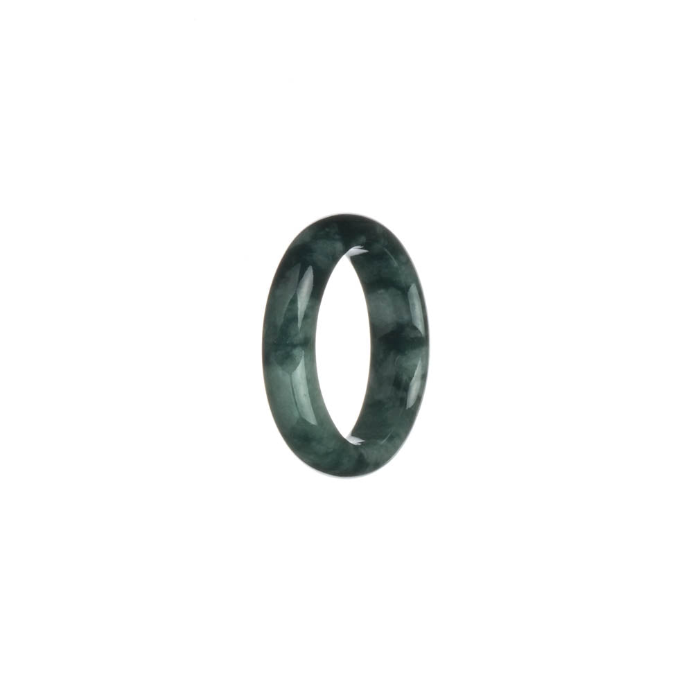 Certified Dark Green Burmese Jade Ring - US 8.5