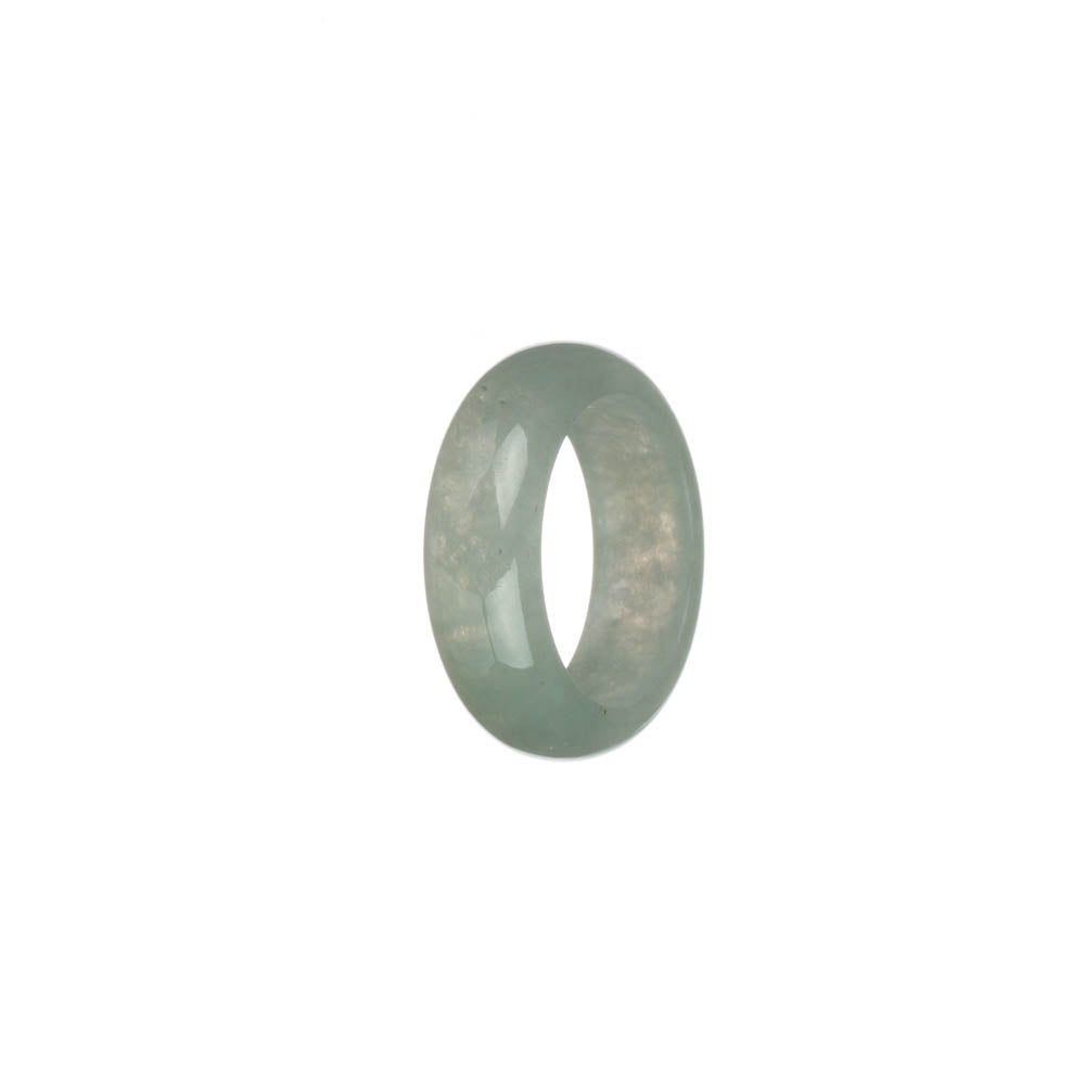 Certified Pale Green Burma Jade Ring - US 8