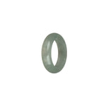 Authentic Grey with Brown Patch Jadeite Jade Band - US 8.25