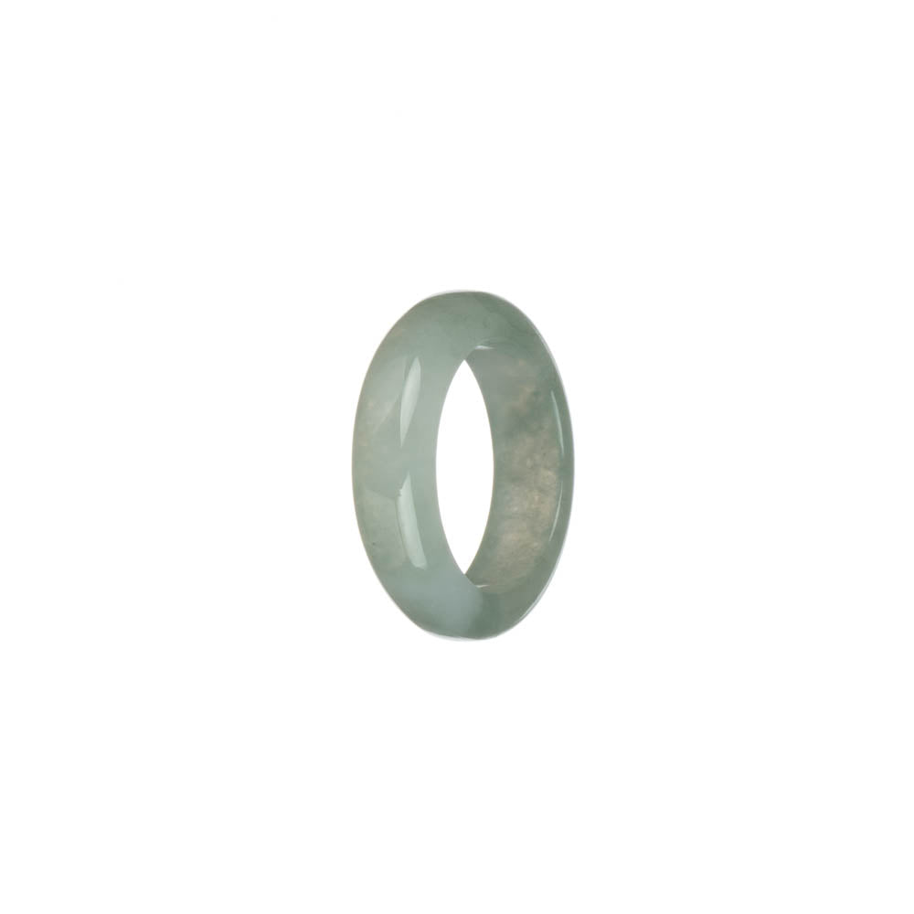 Certified White and Pale Green Burma Jade Ring- US 7.5