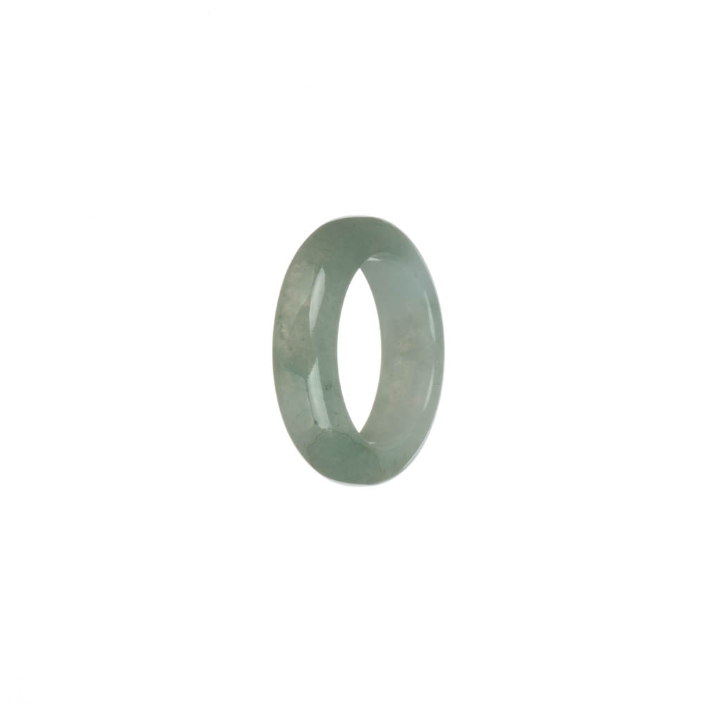 Certified White and Pale Green Burma Jade Ring- US 7.5