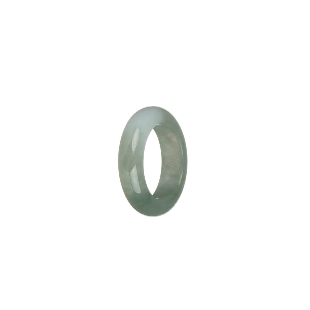 Genuine White and Light Green Burmese Jade Ring- US 5.5