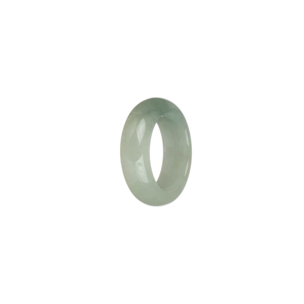 Genuine Light Green and White Jade Ring - US 5.75