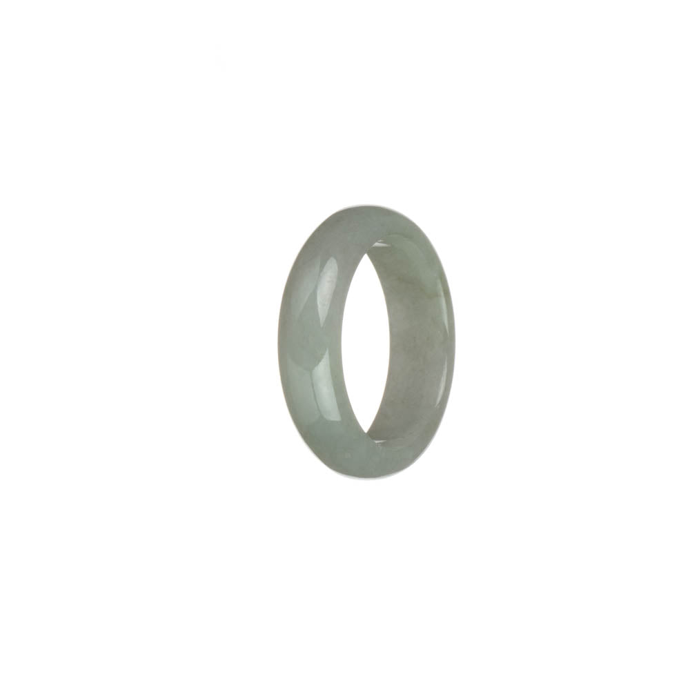 Genuine Greyish White Burma Jade Ring - US 9.5