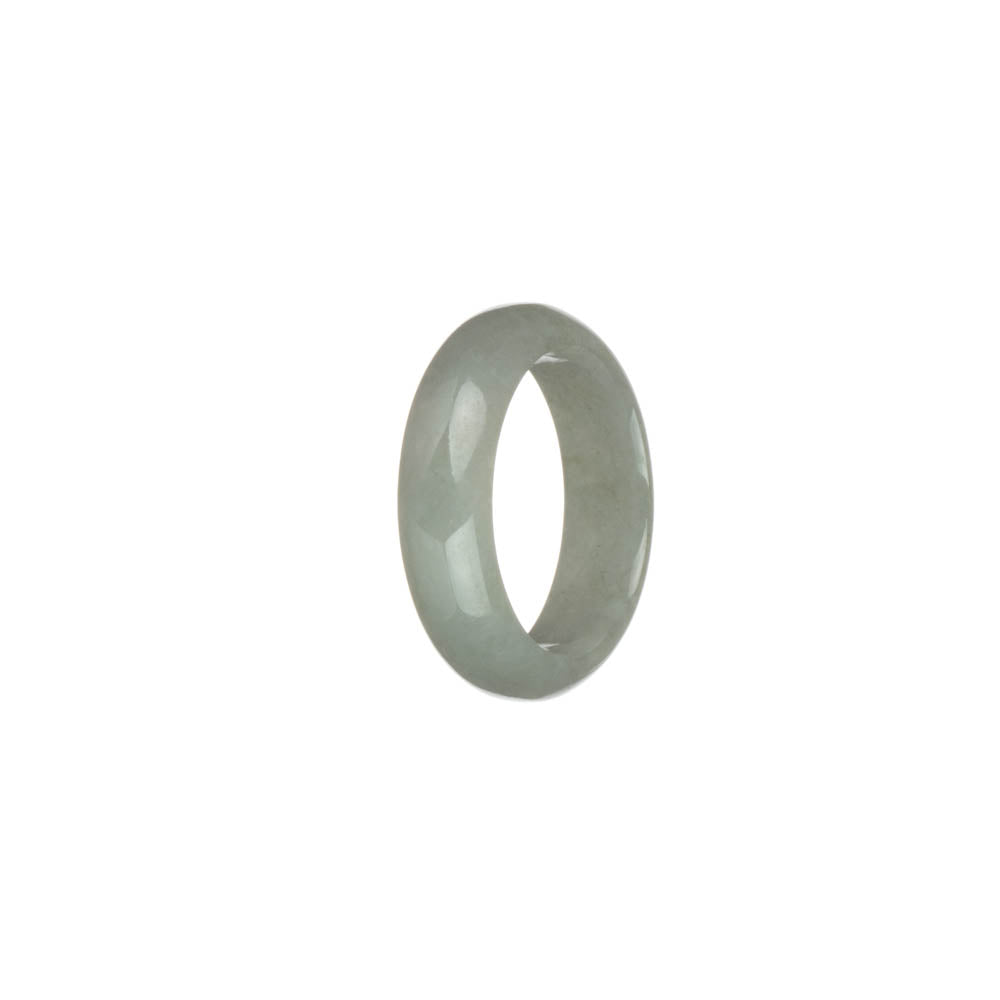 Genuine Greyish White Burma Jade Ring - US 9.5