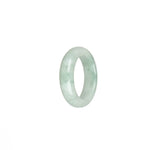 Genuine White with Green Patterns Burmese Jade Ring- US 9.5