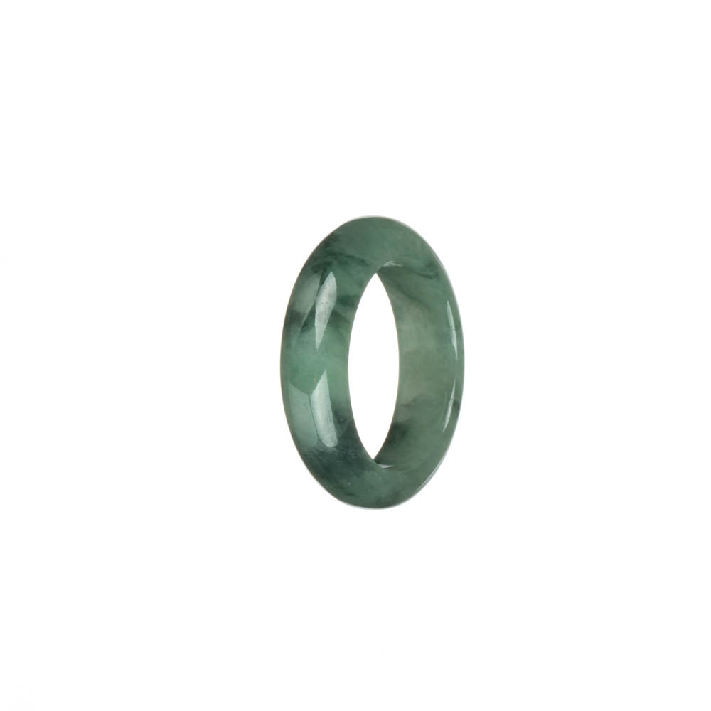 Genuine Green with Deep Green Pattern Burma Jade Band - US 9.5