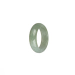 Certified Pale Green with White Jadeite Jade Band - US 9.5