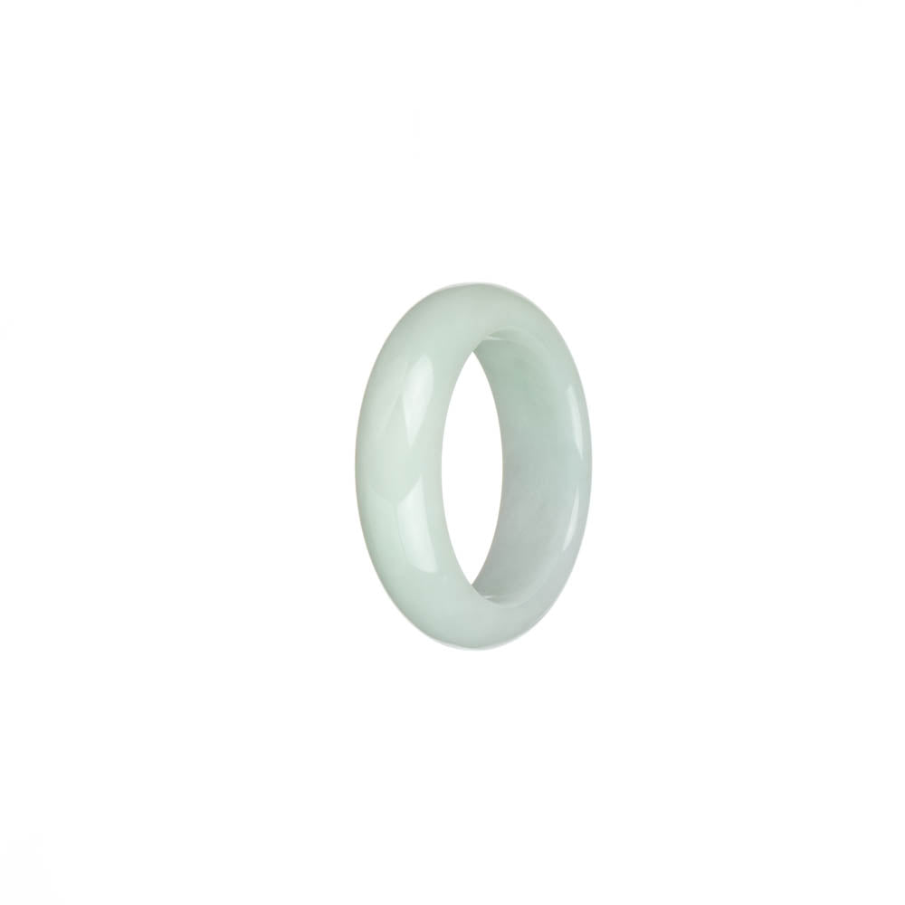 Genuine White with Pale Green Burma Jade Ring - US 9.5