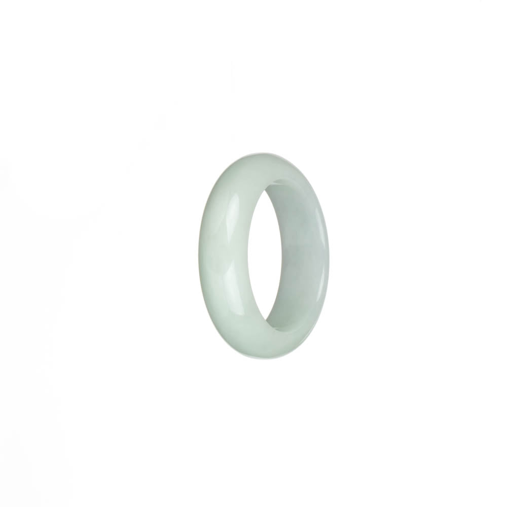 Genuine White with Pale Green Burma Jade Ring - US 9.5