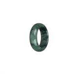 Certified Grey with Deep Green Patterns Jadeite Jade Ring- US 8