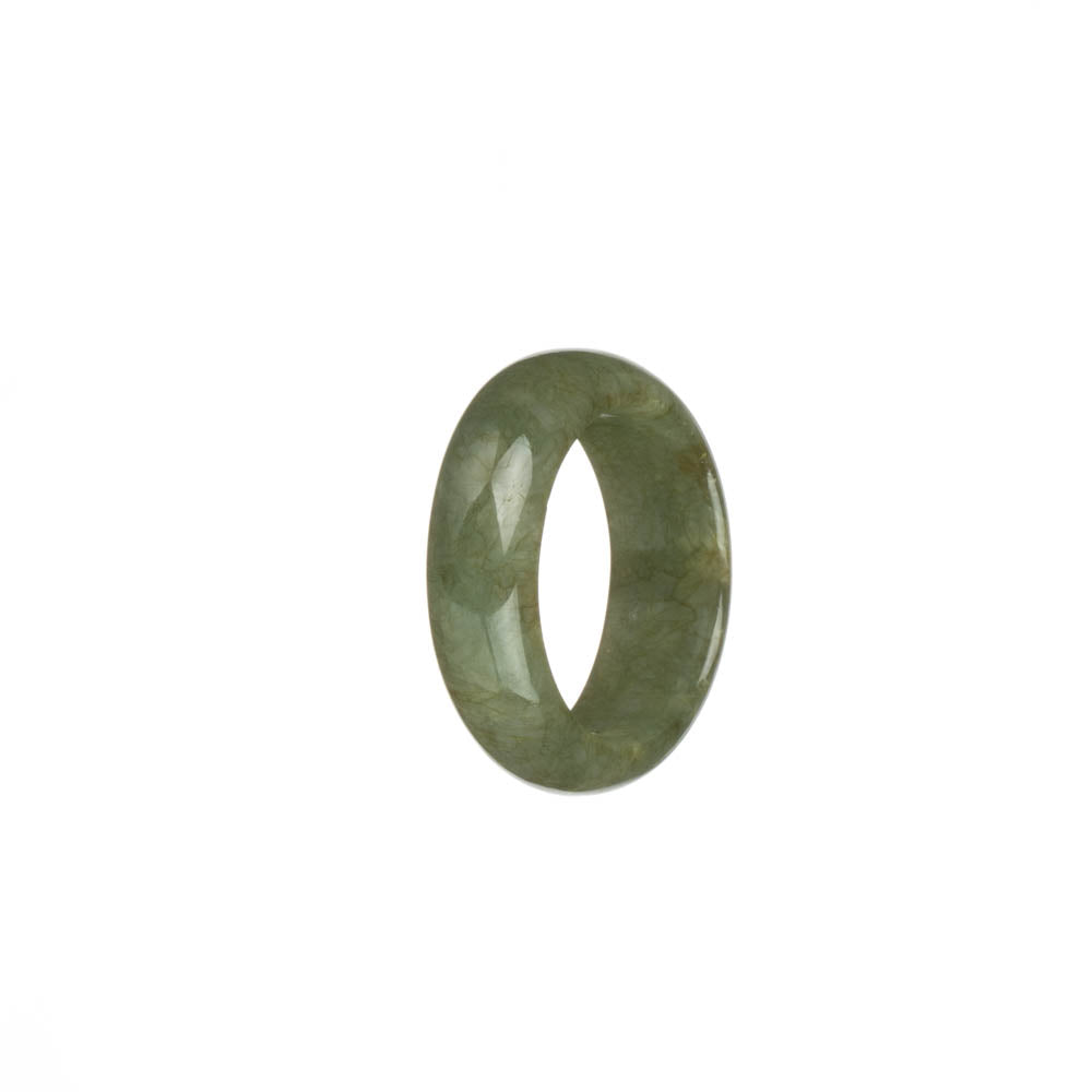 Real Olive Green with Brown Patterns Jade Band - US 9.75