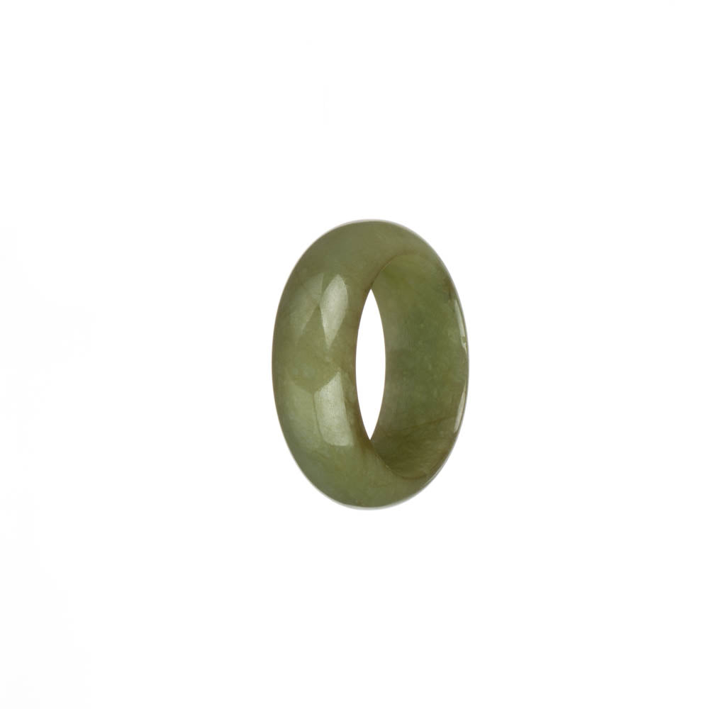 Genuine Olive Green Burmese Jade Ring - US 9.75