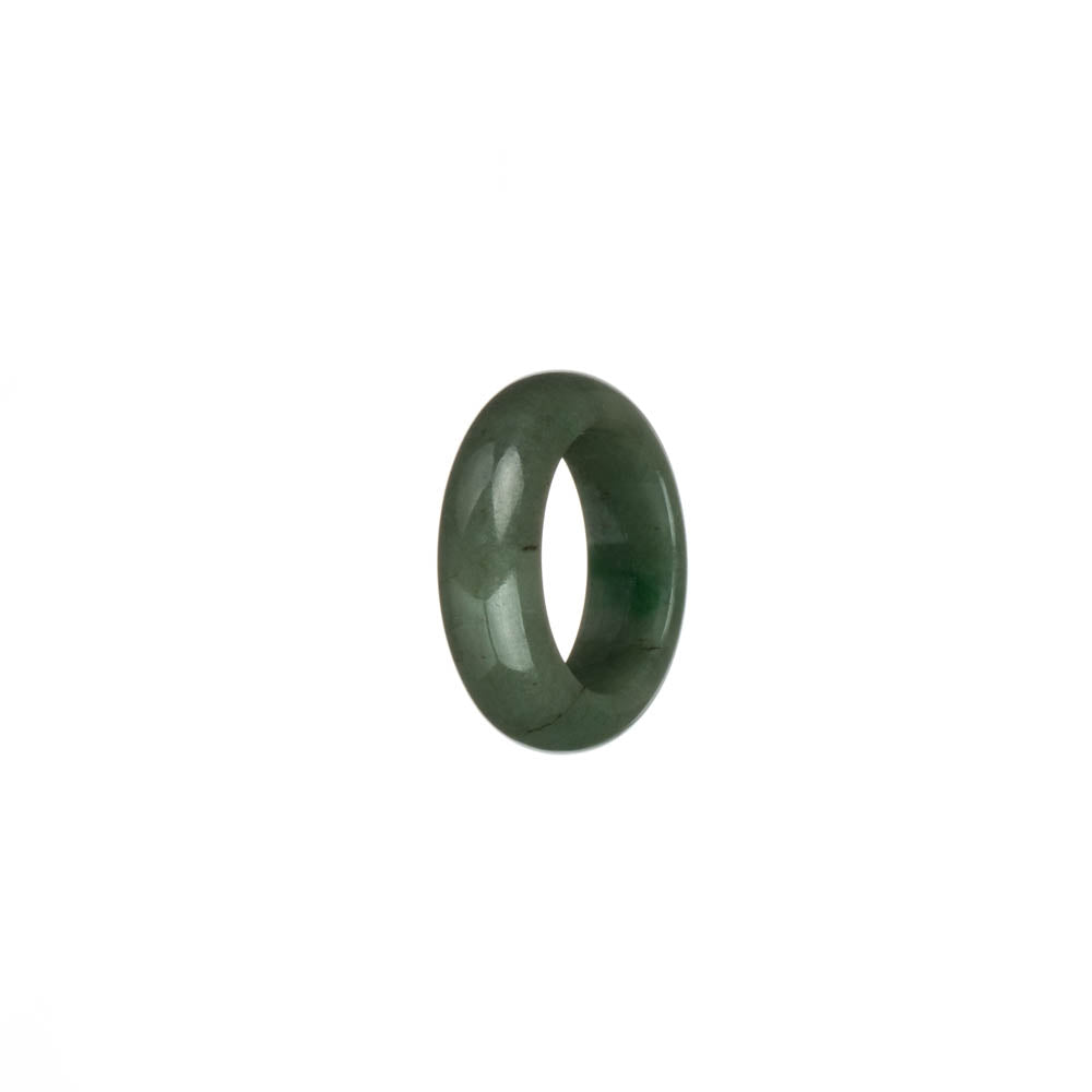 Real Green with Apple Green and Brown Patches Burma Jade Band - US 5.5