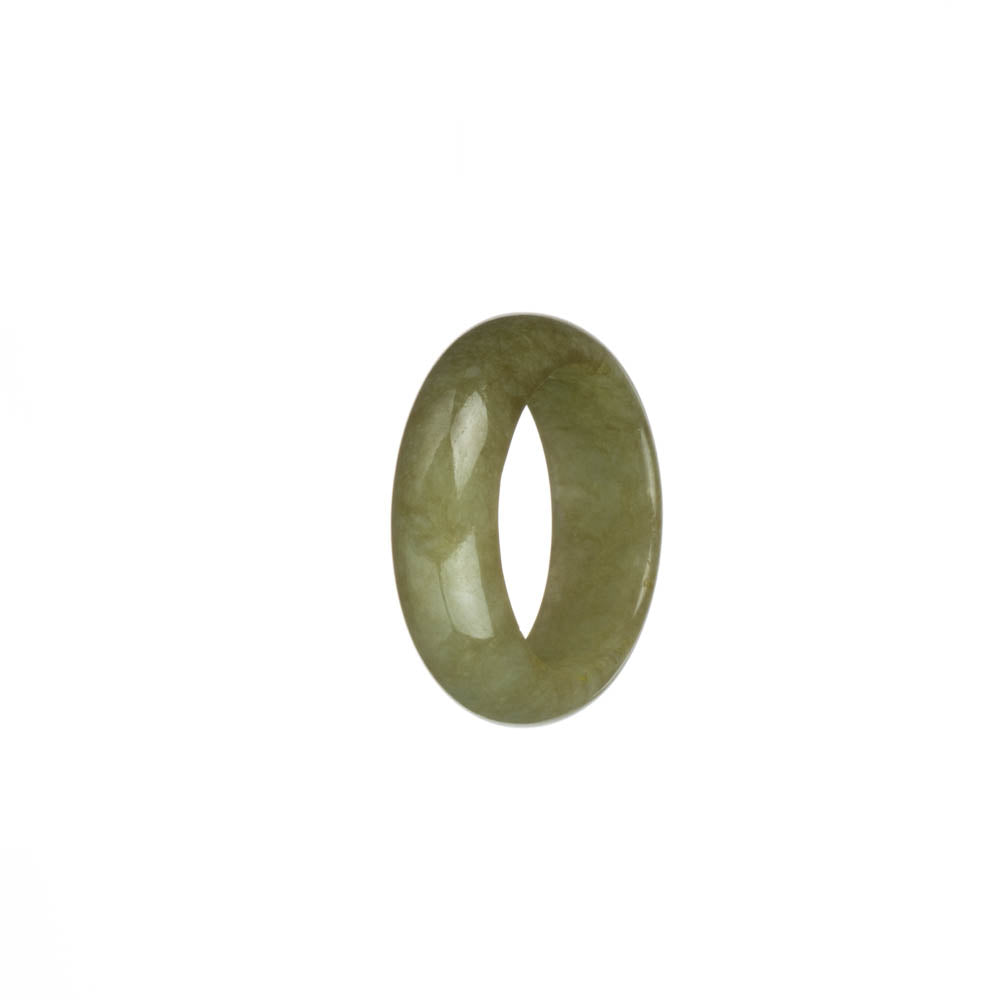 Genuine Olive Green Burma Jade Ring - US 9.75